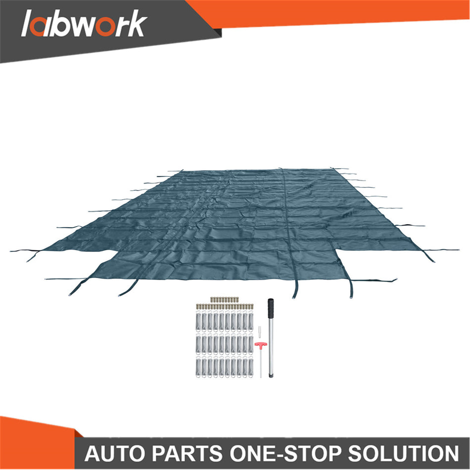 Labwork Inground Pool Safety Cover For 20x40ft Rectangle W/4x8ft Center End Step