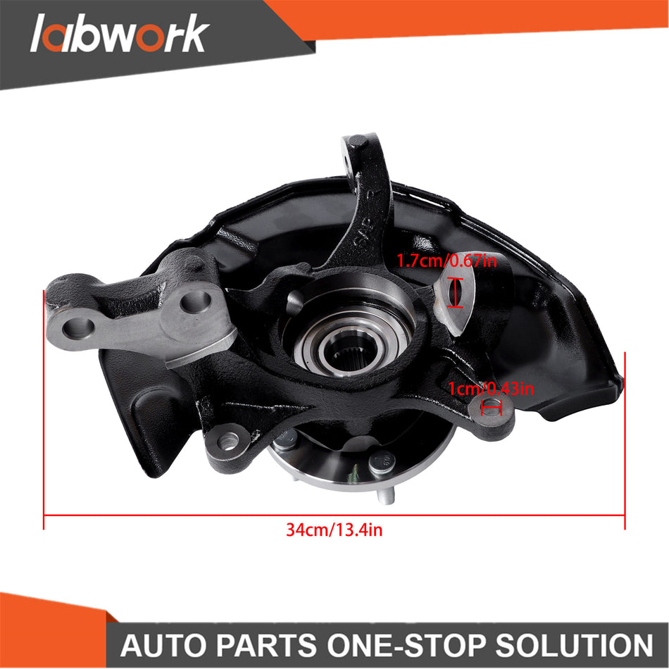Labwork Front Steering Knuckles & Wheel Hub Bearings Set for Toyota Camry Lexus