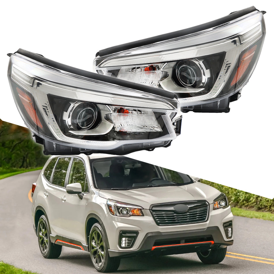 Labwork Left+Right Headlight For 2019-2020 Subaru Forester Halogen LED w/o AFS