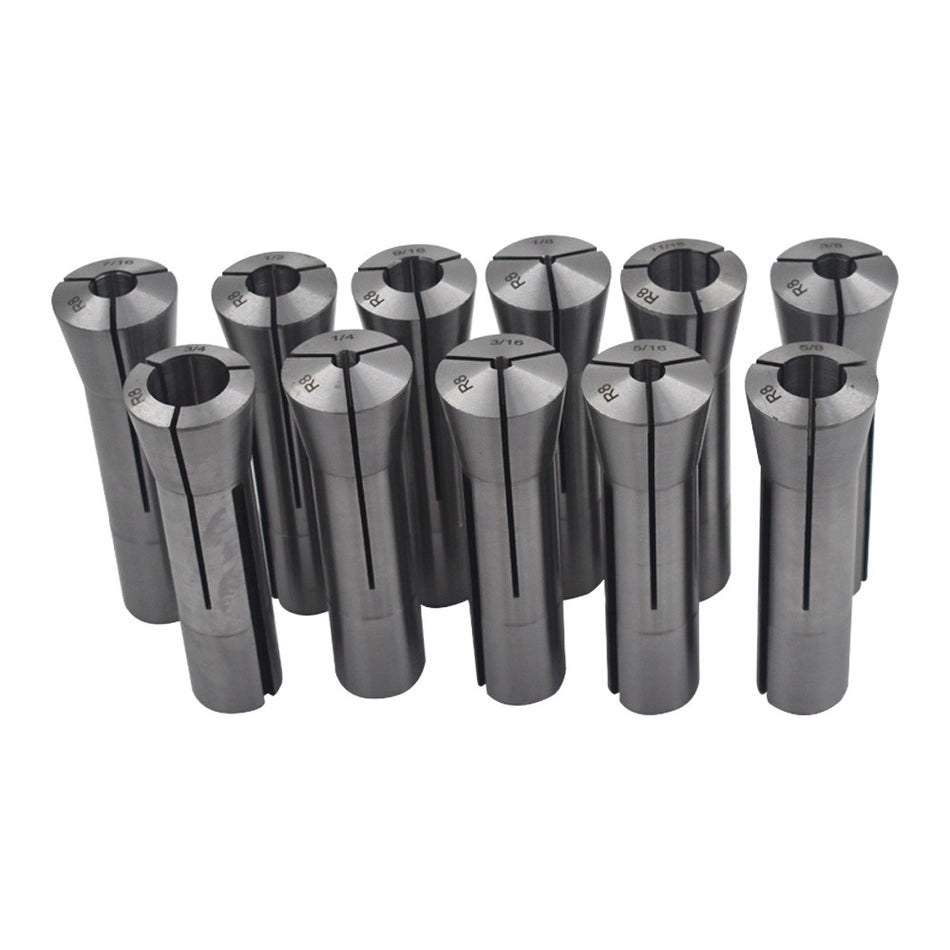 11Pcs R8 Spring Collet Set 1/8"3/16"1/4"5/16"3/8"7/16"1/2"9/16" 5/8"11/16"3/4"