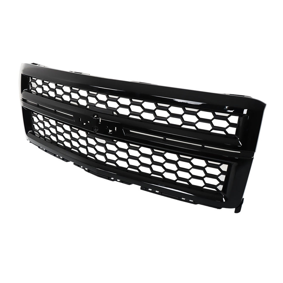 Labwork Front Upper Grille For Chevrolet Silverado 1500 2014-2015 Gloss Black