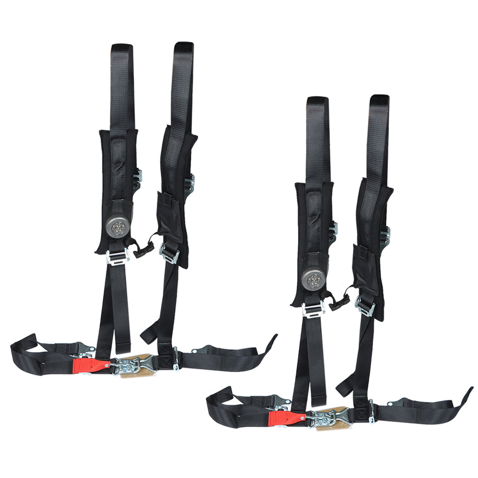 4 Point 2" Padded Black For Polaris RZR XP S 4 1000 PAIR Seat Belt Harness