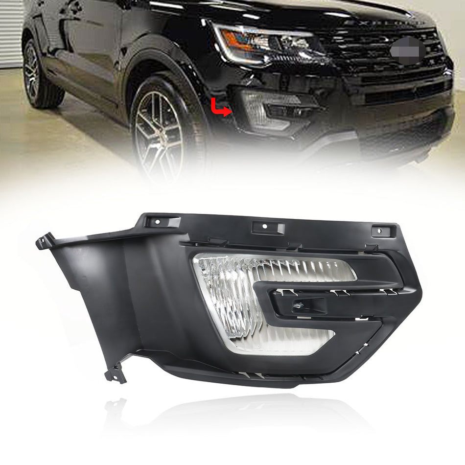 Labwork Right Side Front Fog Light For Ford Explorer 2016-2017 Halogen W/Bezel