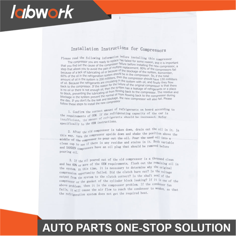 Labwork A/C Compressor W/Clutch for Ford Explorer 2006 2007 2008-2010 CO 10906C