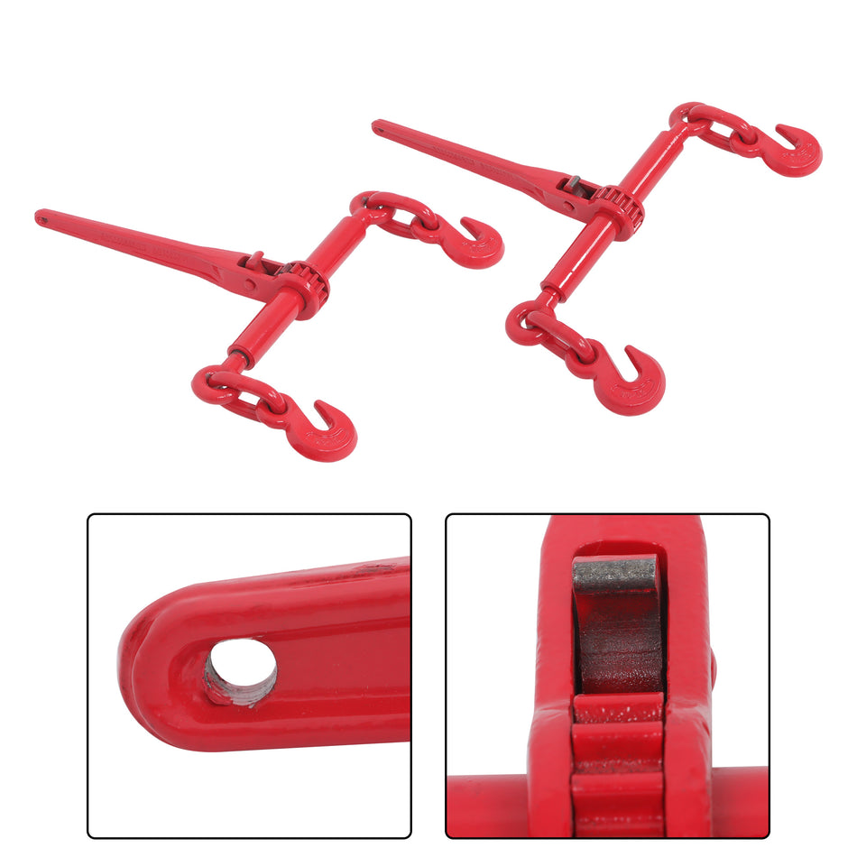 2 PCS 3/8"-1/2" Chain Ratchet Load Binder  Truck Trailer Tie Down 9215 LBS