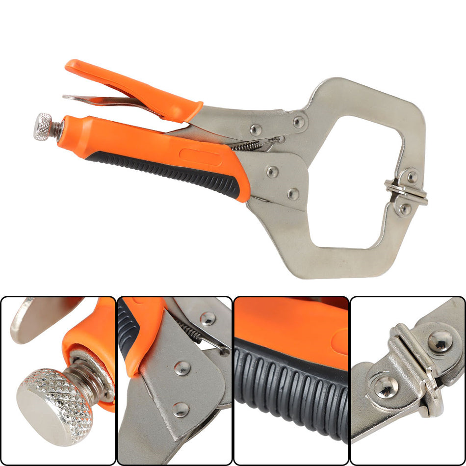 C-Clamps Set 11 Inch Heavy Duty C-Clamp Locking Pliers W/ Swivel Pads 2 Pack