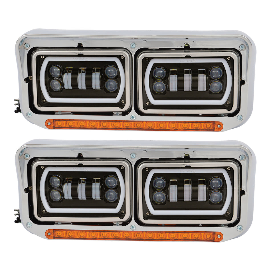 LED DRL Projector Headlights Lamp For Western Star 4800 For Kenworth W900