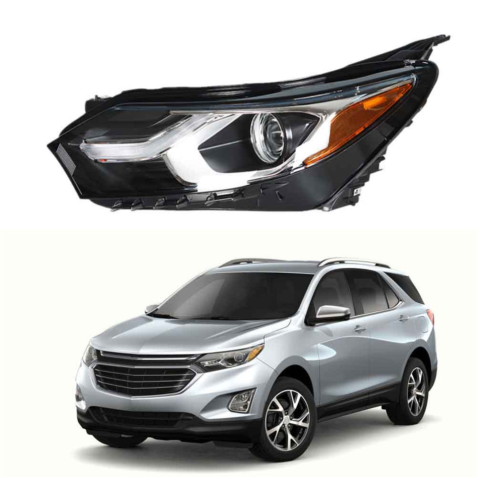 Labwork Left Headlight For Chevrolet Equinox 2018 2019 Halogen Black Clear Lens