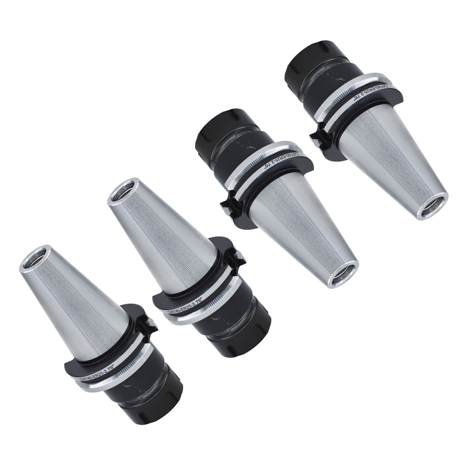 CAT40 ER25 Collet Chuck W. 2.76" Gage Length Chucks Tool Holder Set 4 PC