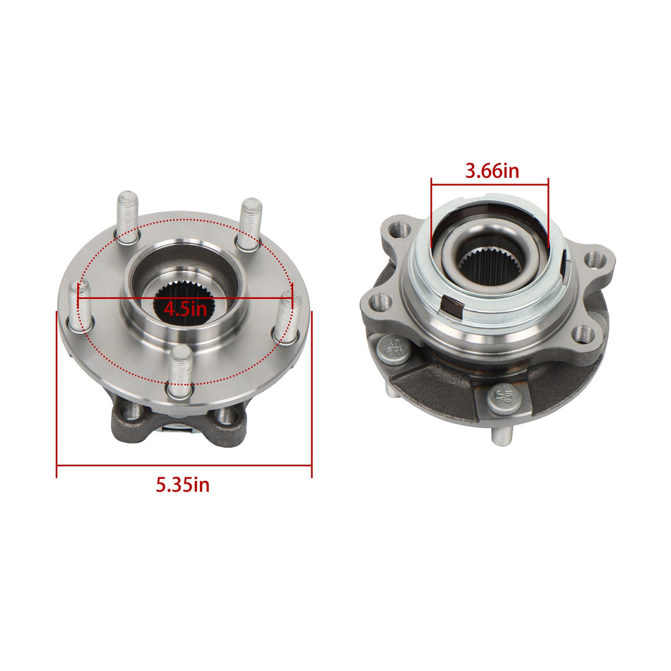 Labwork Pair Front Wheel Hub Bearing w /ABS For Altima 07-18 Maxima Nissan 09-21