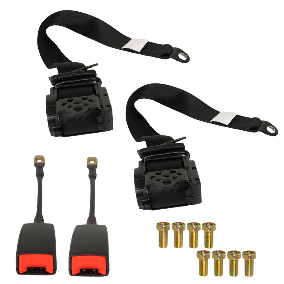 Labwork 3M Retractable 3 Point Auto Car Safety Belt Seat Kit Universal 2 Set