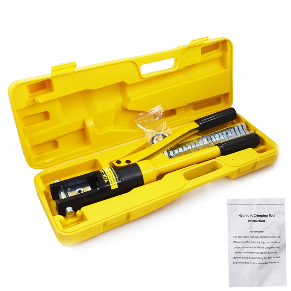 Hydraulic Crimper 16 Ton Battery Cable Crimping Tool With 11 Crimper Dies US
