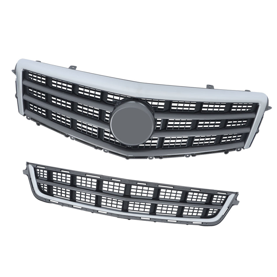 Labwork Front Upper Grille + Lower Grill Chrome For Cadillac ATS 2013 2014