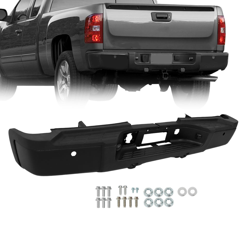 Labwork Rear Bumper Assembly For 2011-2014 SIlverado Sierra 2500 W/Sensor Holes