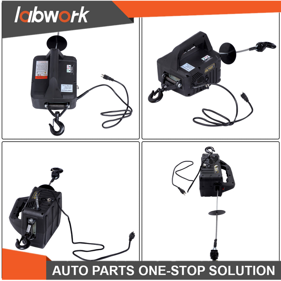 Labwork 2in1 Portable Electric Hoist Winch 1100lbs With Wired Remote Control