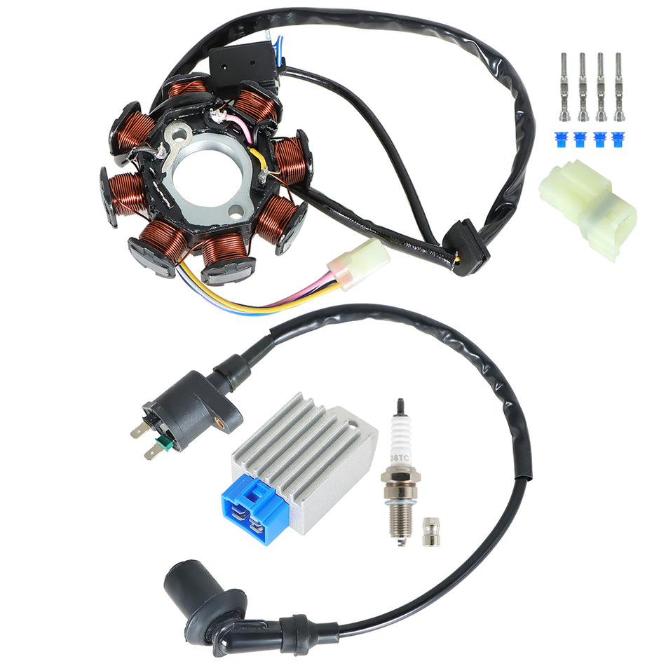 ATV Ignition Coil Spark Plug Regulator Stator For Polaris Outlaw 90/50 2008-2014