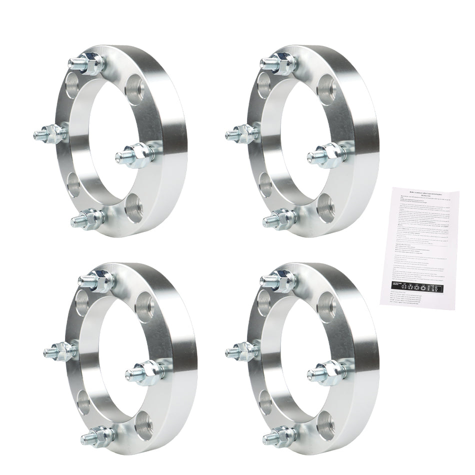 Wheel Spacers For Can-Am 4x137 1" 110mm Hub Bore M10x1.25 Silver 4Pcs