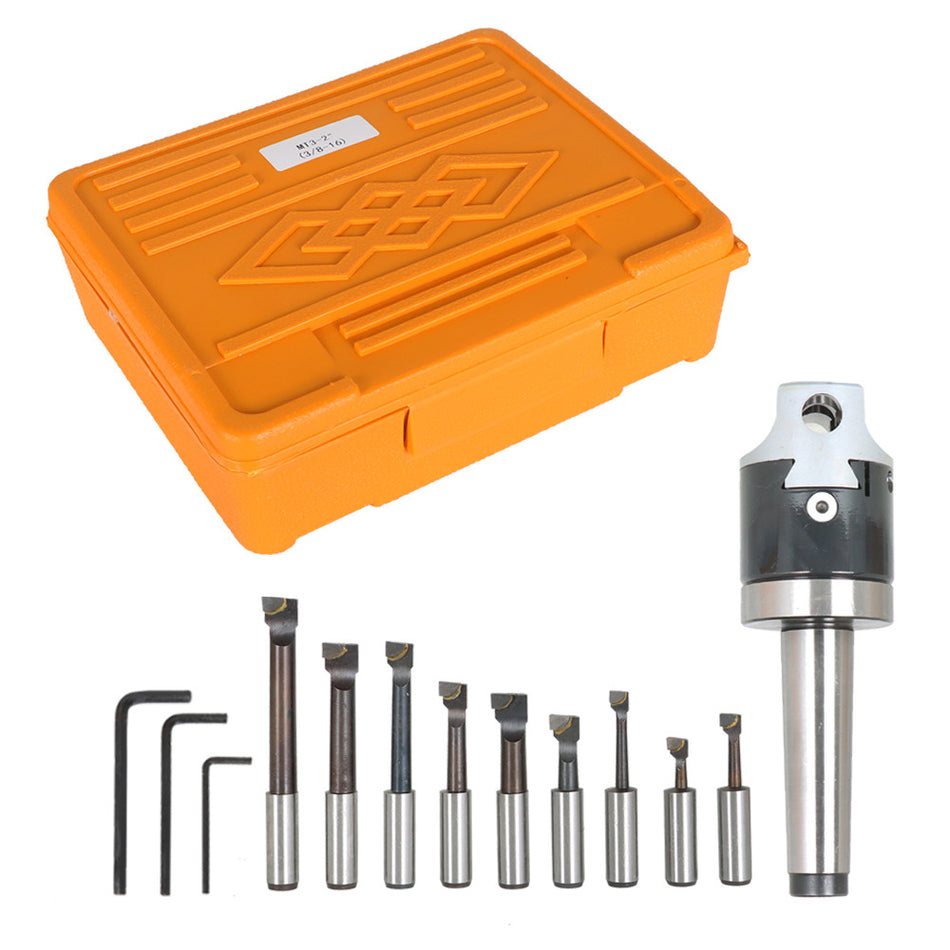 3 Piece Boring Head Boring Tool Set (2 Inch Head & MT3 & 1/2 Inch)