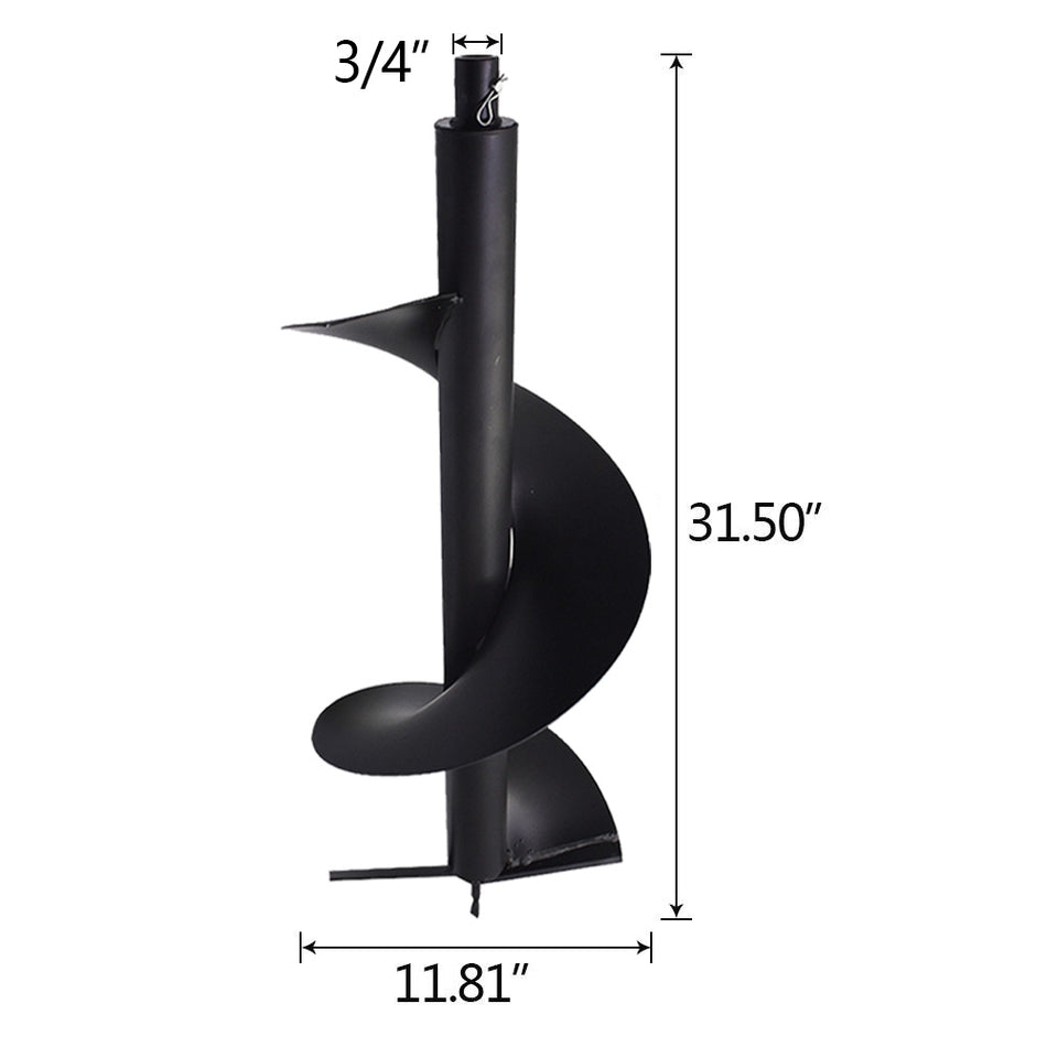 Cast Steel Earth Auger Drill Bits 12Inch For Gas Powered Post Fence Hole Digger