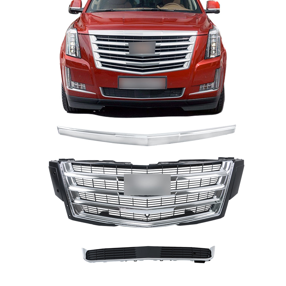 Labwork Grille Front Upper Side Hood Molding Trim For 2015-20 Cadillac Escalade