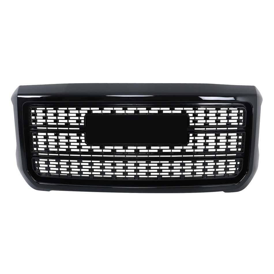 Labwork Front Grille Gloss Black For 2015-2019 GMC Sierra 2500HD 3500HD Denali