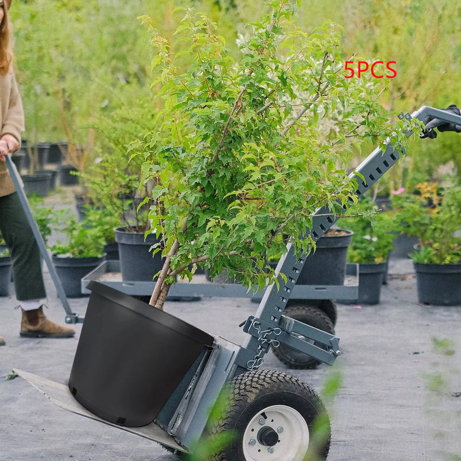 25 Gallon New Black Plant Flower Nursery Pot Root Plastic Nutrition Premium 5Pcs