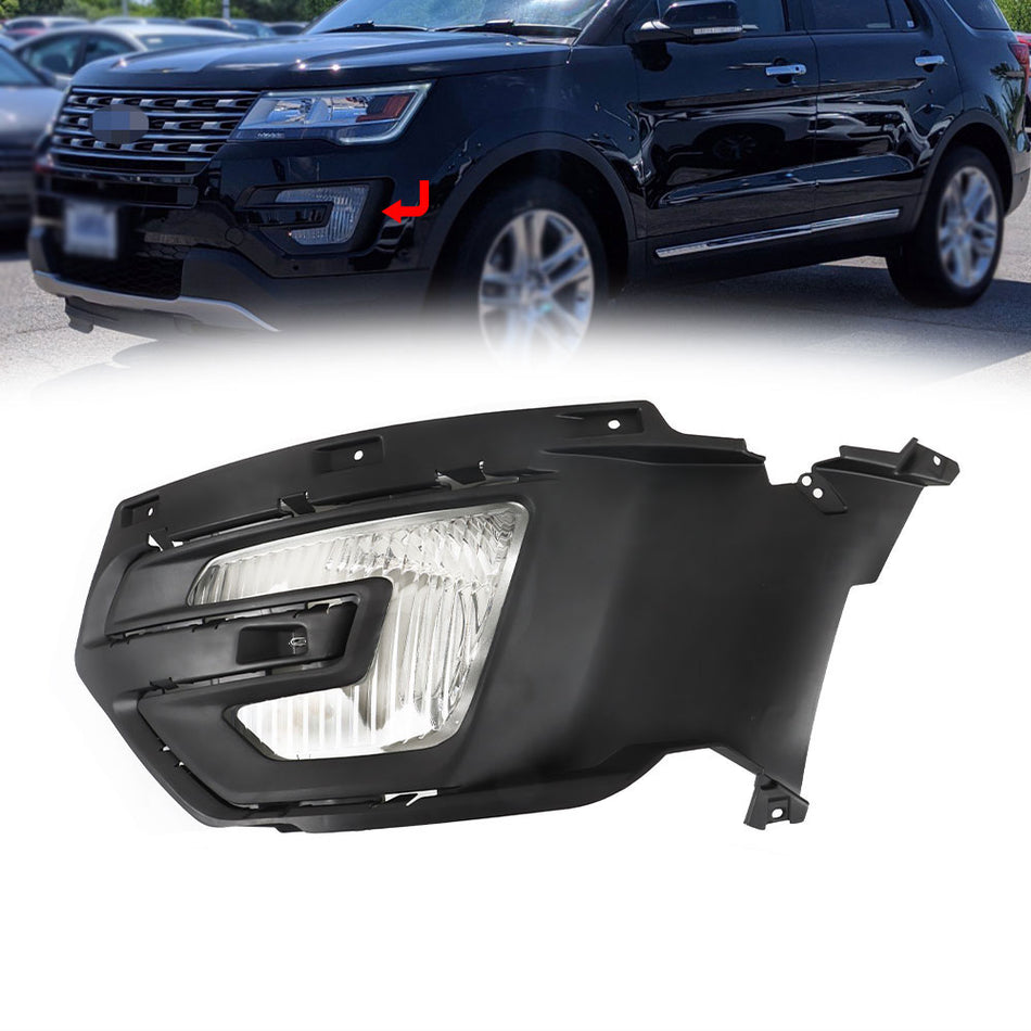 Labwork Left Side Driving Fog Light For Ford Explorer 2016-2017 Halogen W/Bezel