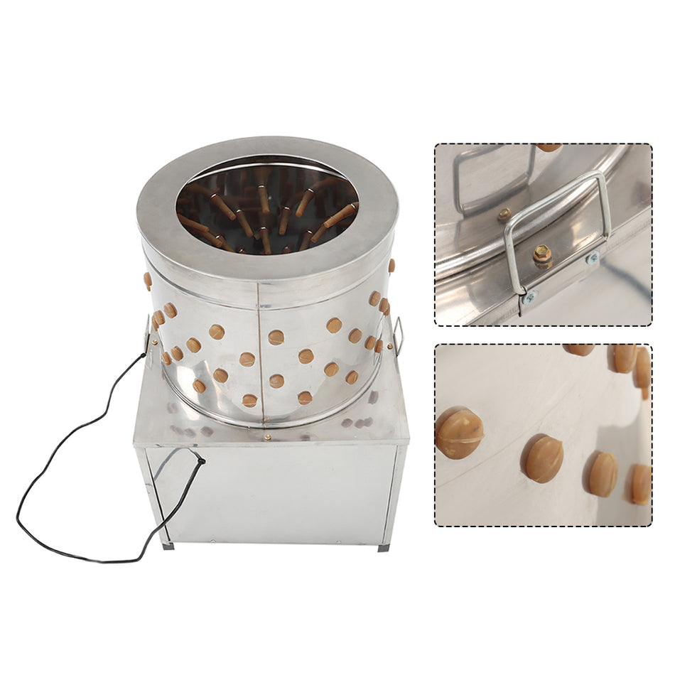 60Hz Poultry Plucker Depilator Dove Feather Stainless Steel Pluck Machine 110V