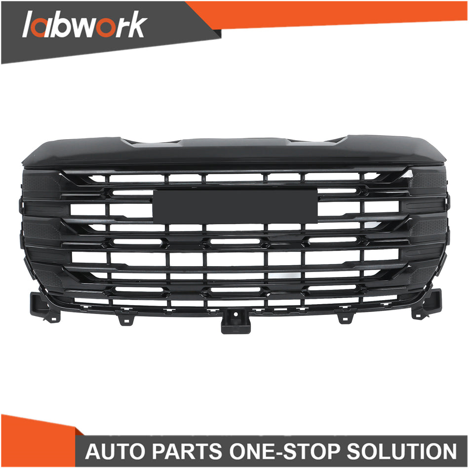 Labwork Front Upper Bumper Grille For 2022-2024 GMC Sierra 1500 SLE Gloss Black