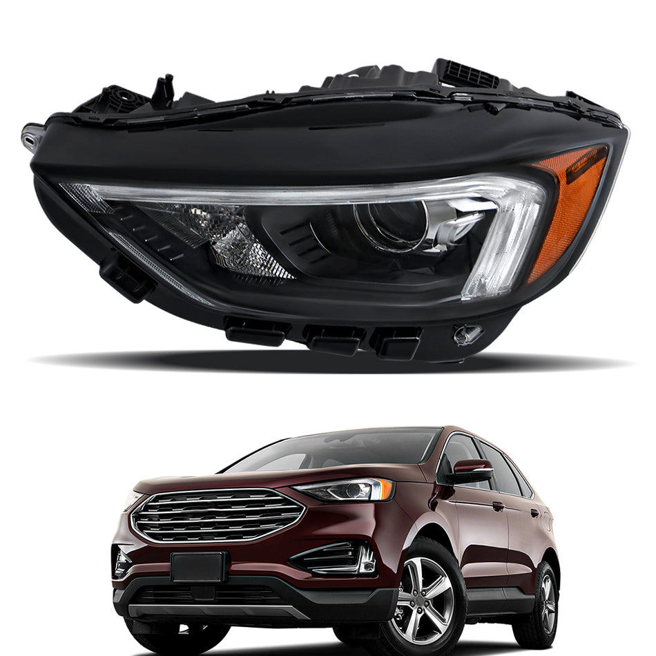 Labwork Driver LED Headlights Assembly W/LED DRL For Ford Edge 2019-2023 Black