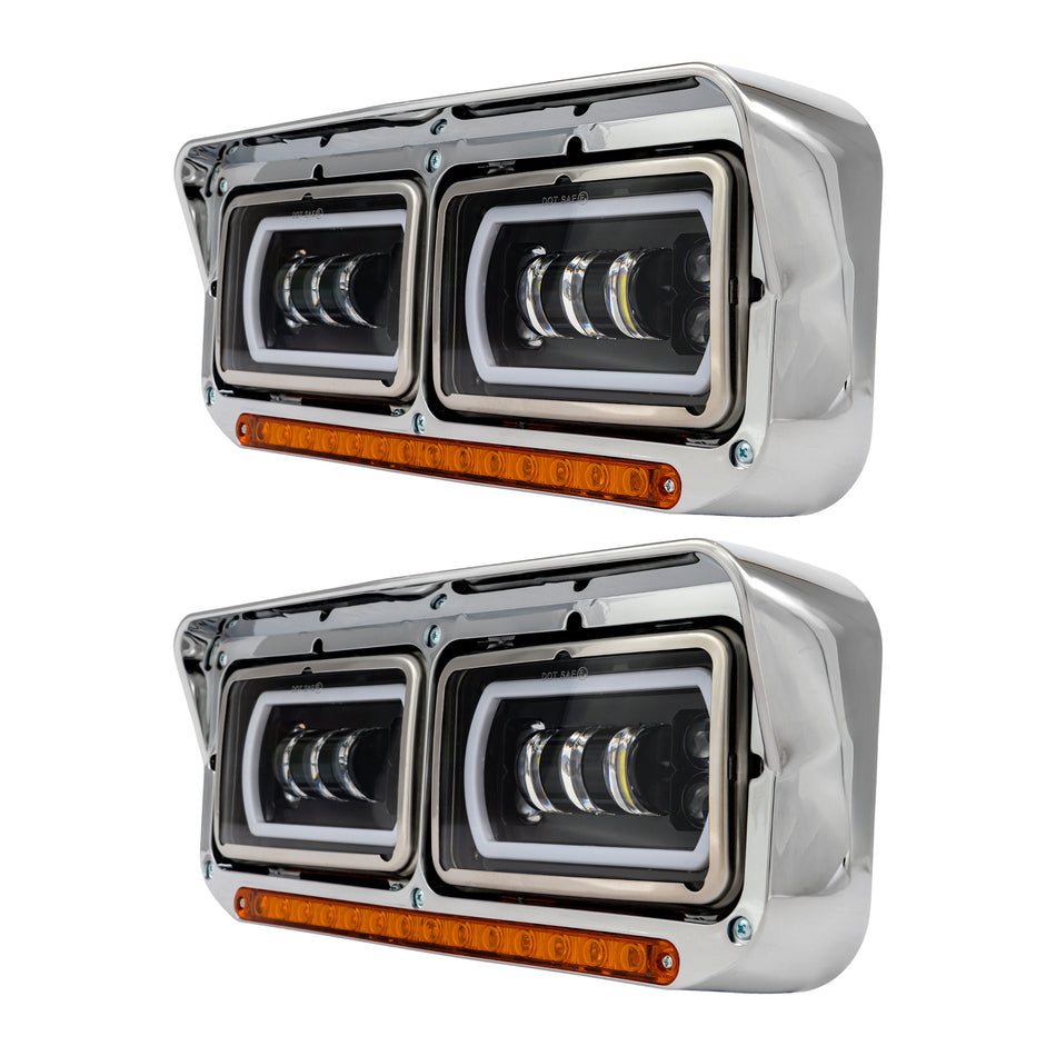 LED DRL Projector Headlights Lamp For Western Star 4800 For Kenworth W900