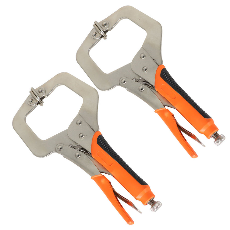 C-Clamps Set 11 Inch Heavy Duty C-Clamp Locking Pliers W/ Swivel Pads 2 Pack