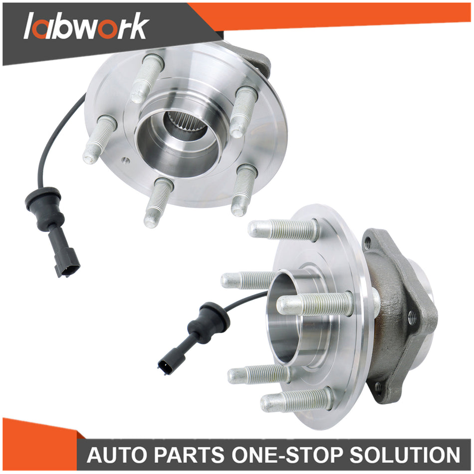 Labwork 2x Rear Wheel Bearing Hubs 2010-2017 For Chevy Equinox & GMC Terrain