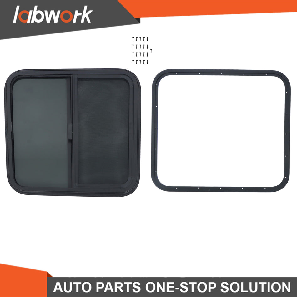 Labwork 24"W x 22H" RV Horizontal Slide Window Trim Ring Tempered Glass DOT