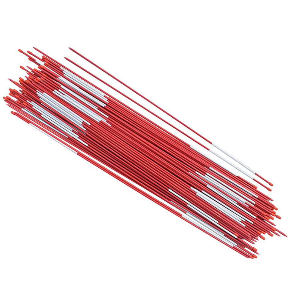 48In Long Red Driveway Markers Reflective Markers 100Pcs Snow Stakes USA