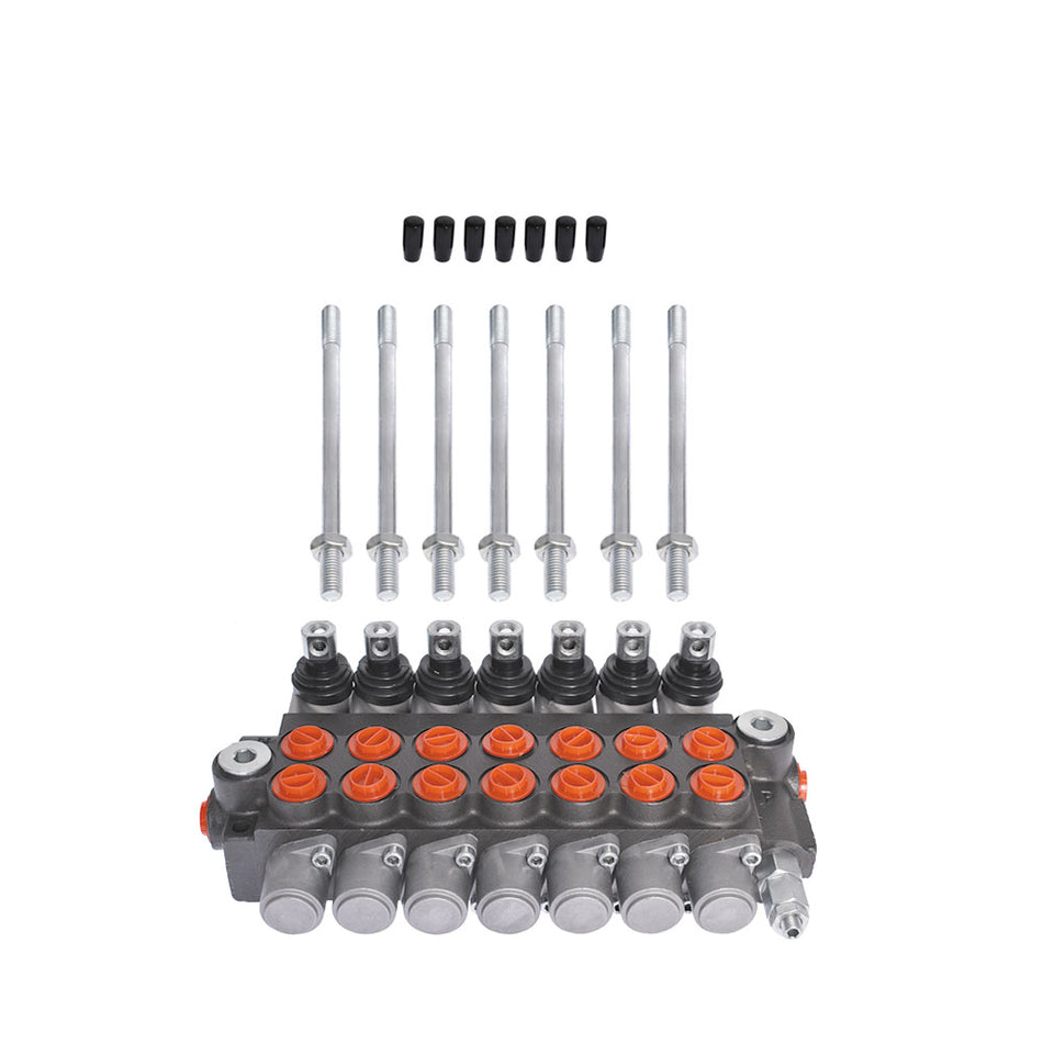 7 Spool Hydraulic Monoblock Double Acting Control Valve 11 GPM +Conversion Plug