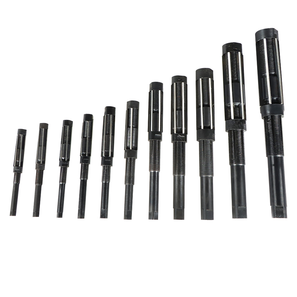 11 Pcs Set Adjustable Hand Reamer H4 to H14 ( 15/32"- 1.1/2" ) High Speed Steel