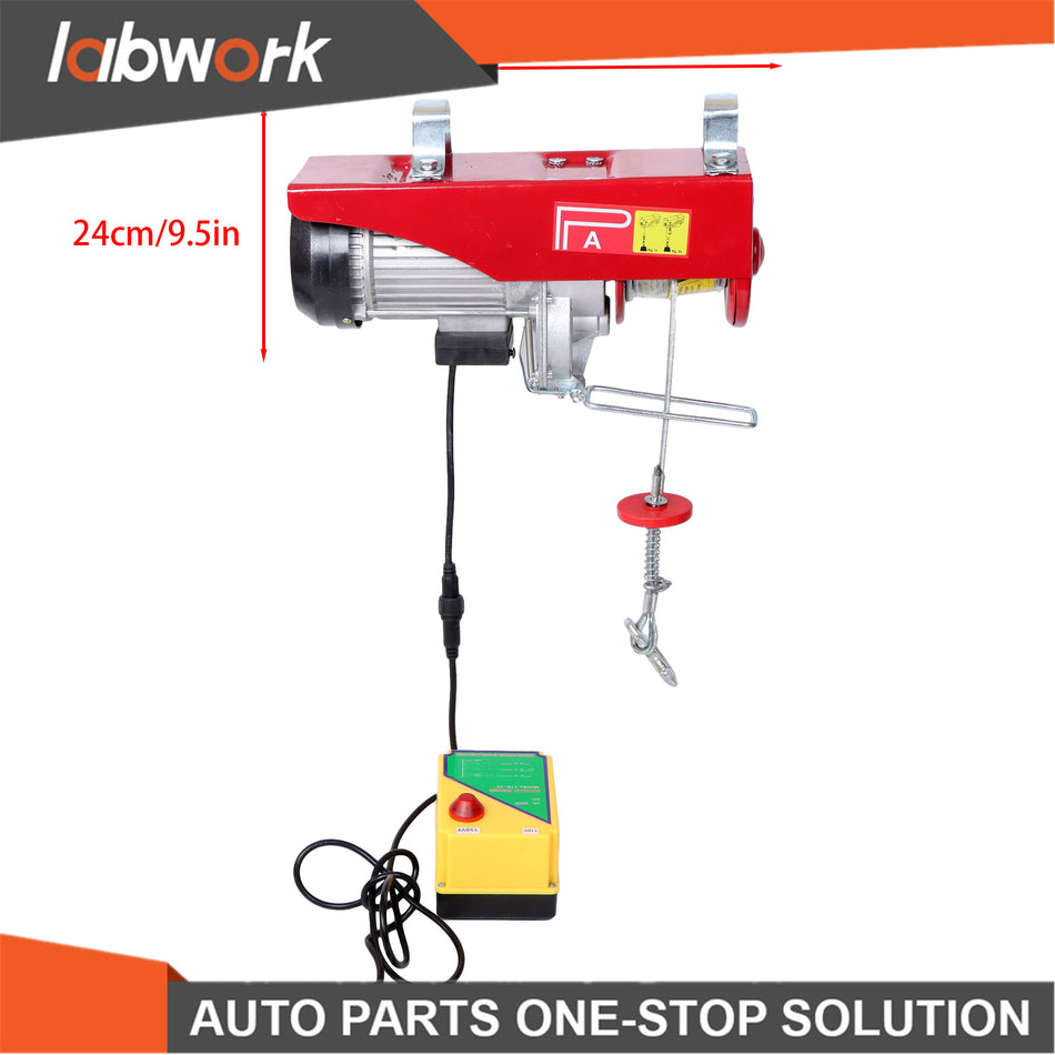 Labwork 1600W Mini Electric Hoist 2200lbs 328ft/100m Wireless Remote Control