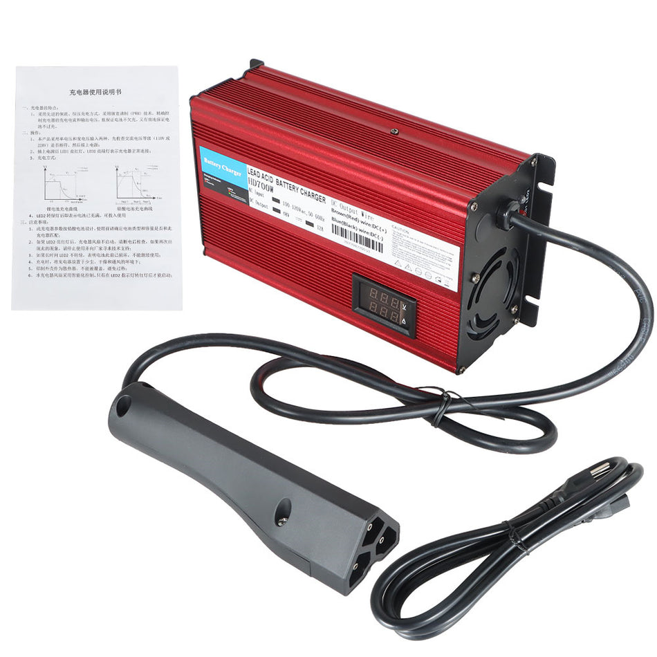 48 V 12A Golf Cart Charger For EZGO RXV 2008+ and TXT 2004+" 3 Pin Style Plug