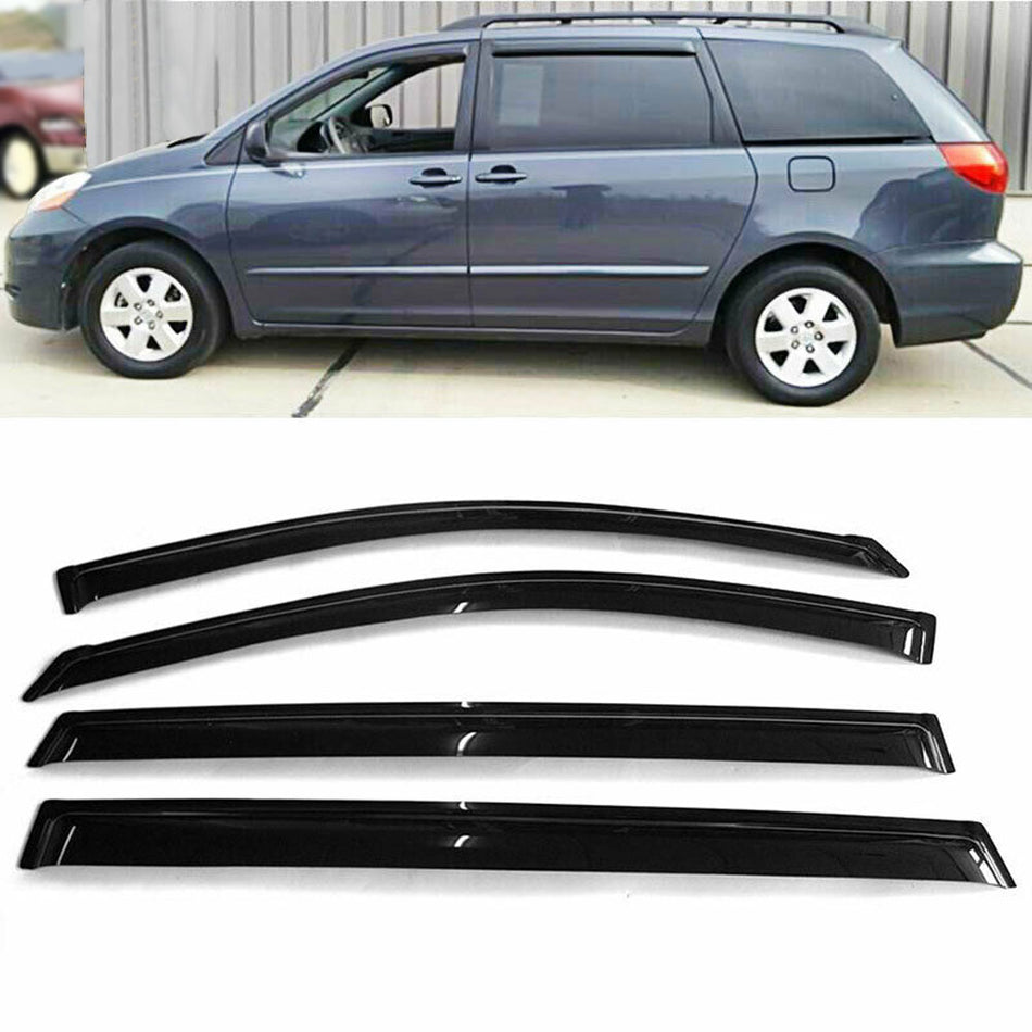 Side Window Vent Visor Rain Deflector Guard Replacement for Sienna 2004 2005 2006 2007 2008 2009