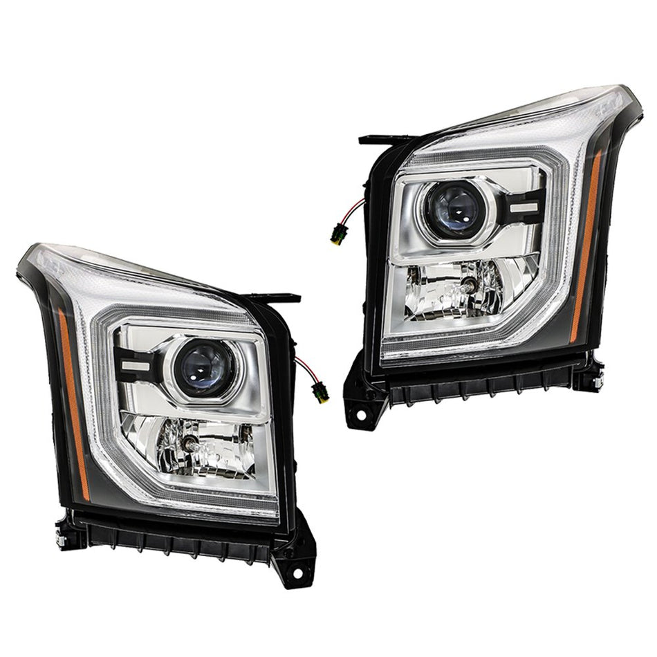 Labwork RH+LH [Halogen] Projector Headlights For GMC Yukon 2015-2017 W/LED DRL
