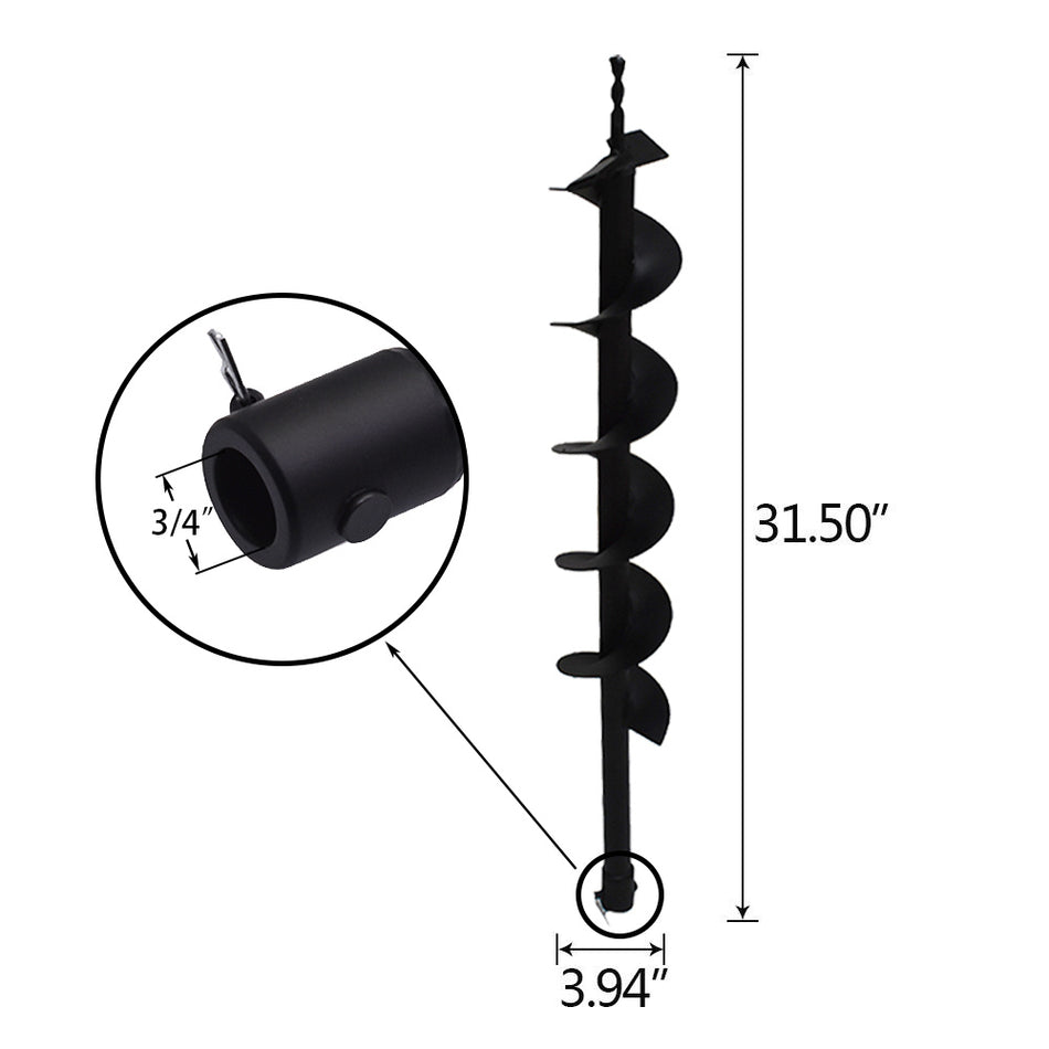 5 Pack Earth Auger Drill Bits 4" 6" 8" 10" 12" For Gas Powered Post Hole Digger