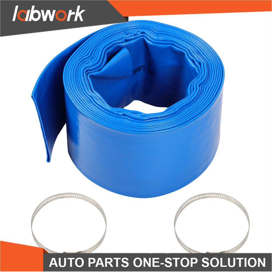 Labwork 2"/3" x 25/50/100 FT Pool Backwash Hose Lay Flat Water Discharge Hose