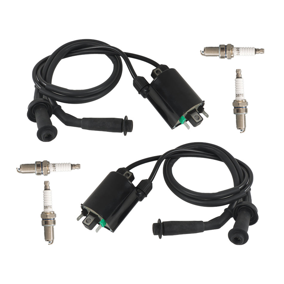 Ignition Coil & Spark Plug & Cap For HONDA Shadow 1100 VT1100 1987-2007 2pcs
