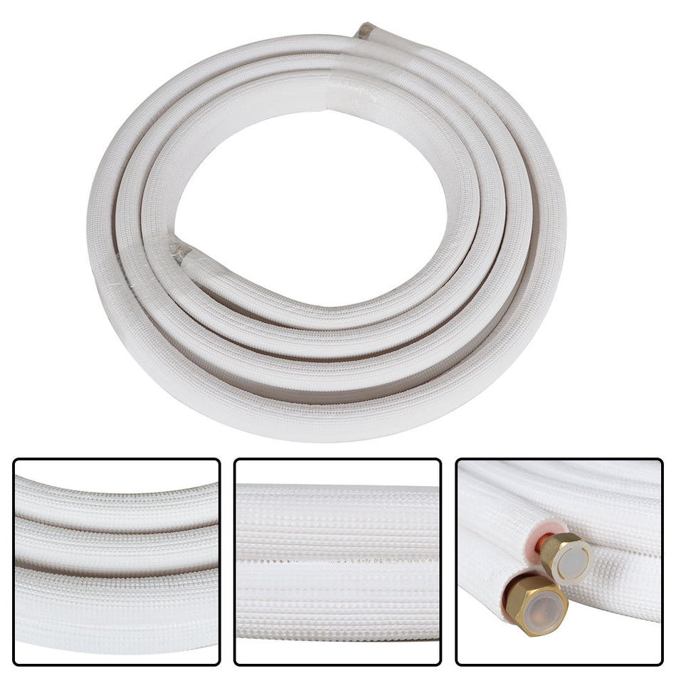 Mini Split Heat Pump Systems 16 Feet 3/8 Inch - 5/8 Inch Dia Install Kit White