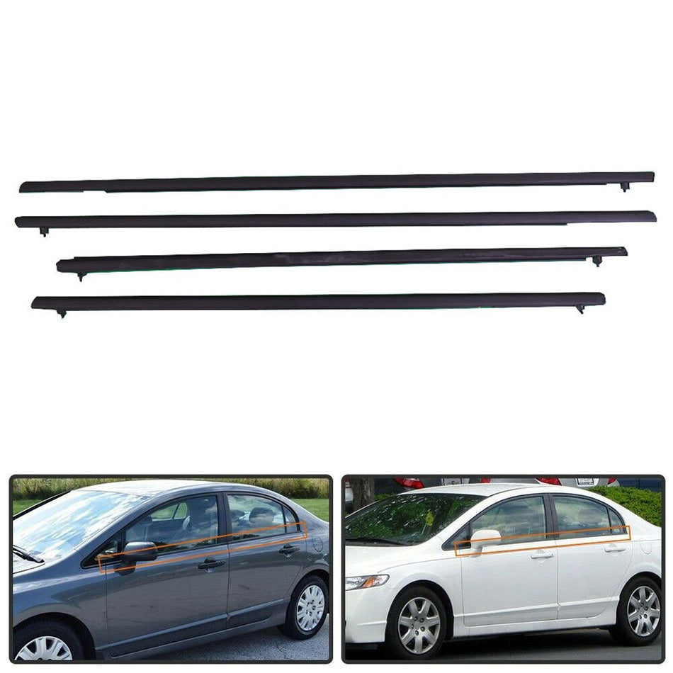 Labwork Outer Window Weatherstrip Moulding Seal Belt For Honda Civic 2006-2011