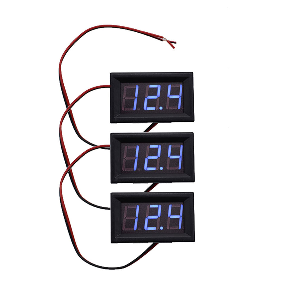 3× DC 4.5-30V Blue LED 3Digital Display Voltage Meter Voltmeter Panel Motorcycle