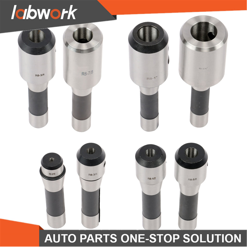 Labwork 8PCS R8 Precision End Mill Tool Holder Set for Milling Machine 202-5310