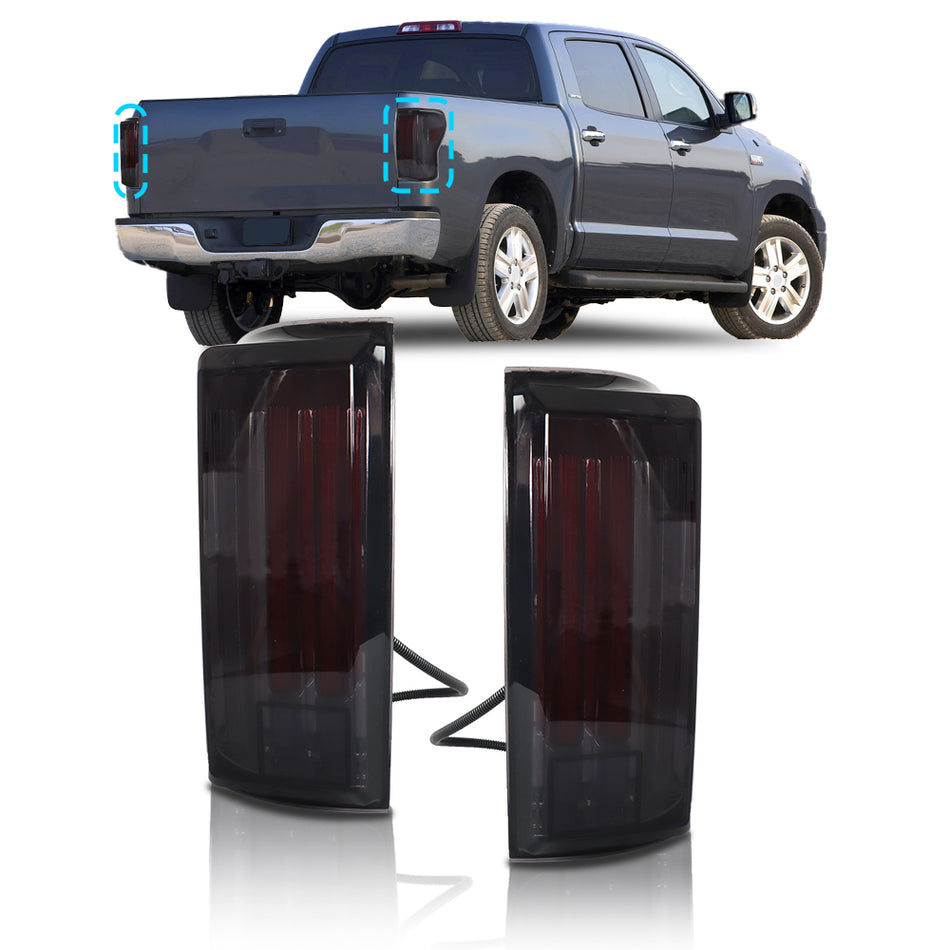 Labwork LH+RH Side Smoked Rear Tail Light Lamps For Toyota Tundra 2007-2013 LED