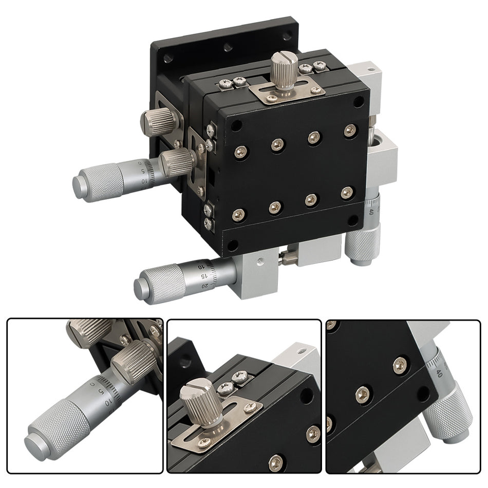 60×60mm XYZ 3 Axis Linear Stage Trimming Platform Bearing Tuning Sliding Table